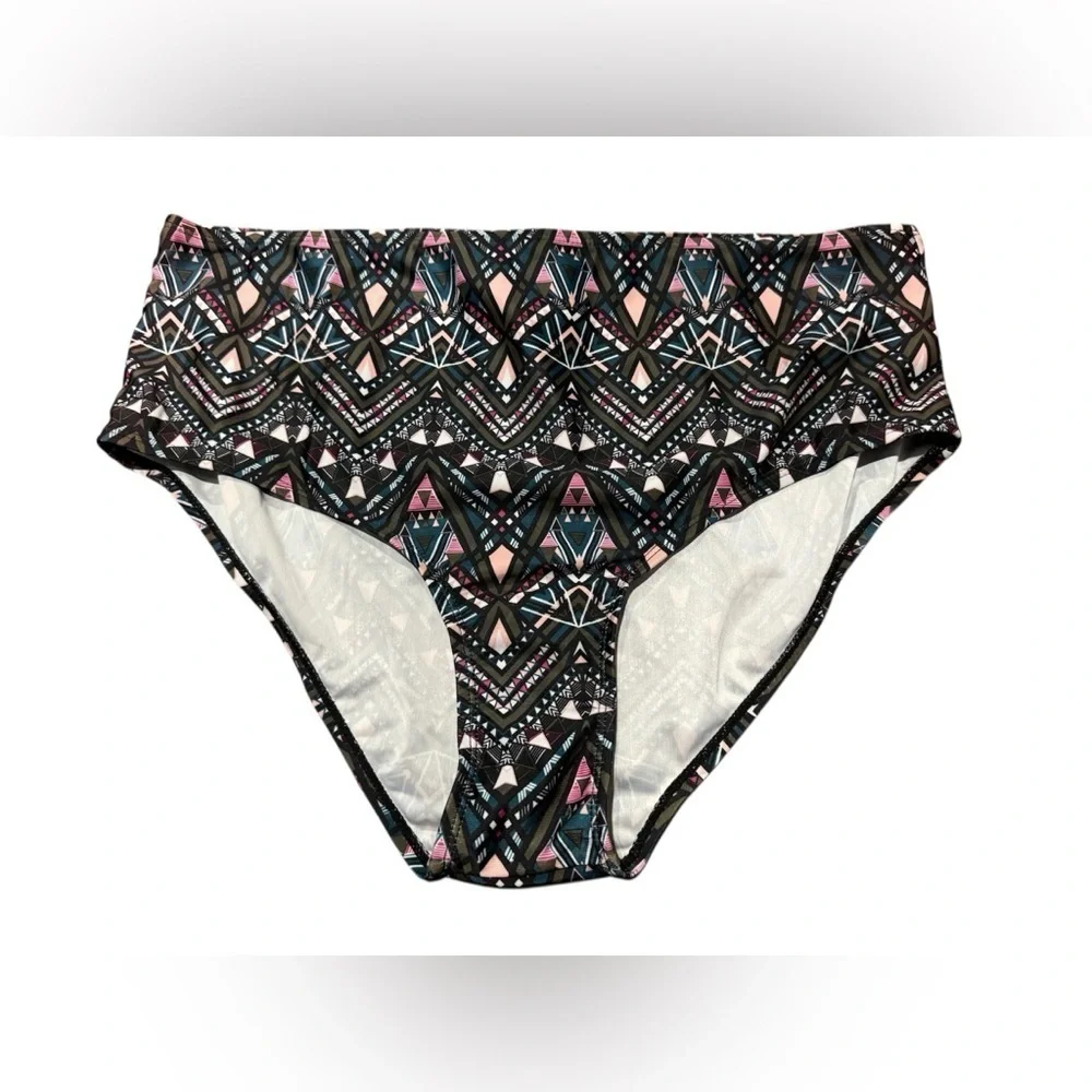 Bobbie Brooks Ladies Swim Multi Color Bikini Bottoms Plus Size 2X NWOT